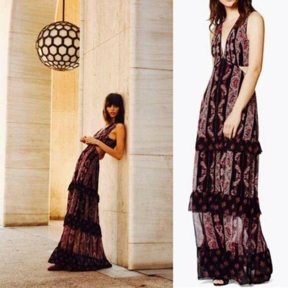 Avec Les Filles Dresses & Skirts - Avec Les Filles Rosie Paisley Tiered Maxi Dress